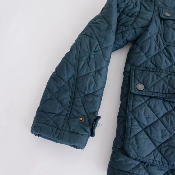 Burberry BRIT Green Zip Up Quilted Puffer Lined Hidden Hoodie Winter Jacket 8Y - Picture 8 of 16
